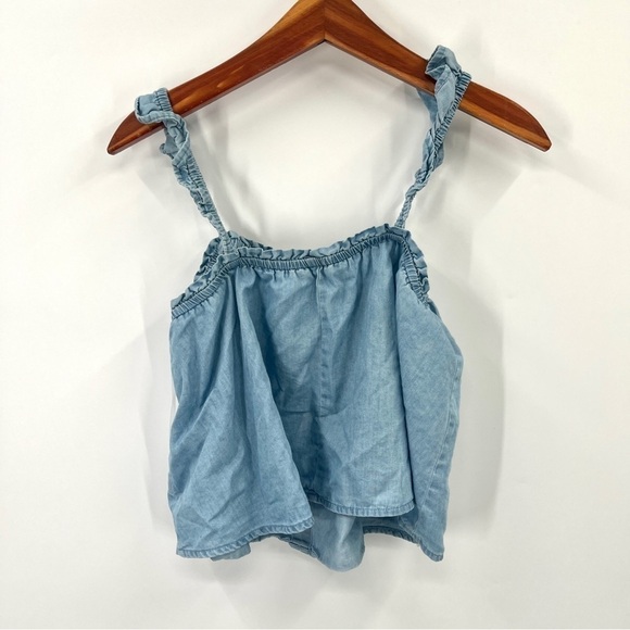 Arizona Jean Co. Woman's Blue Lightweight Flowy Tank Crop Top Size S - Picture 5 of 8